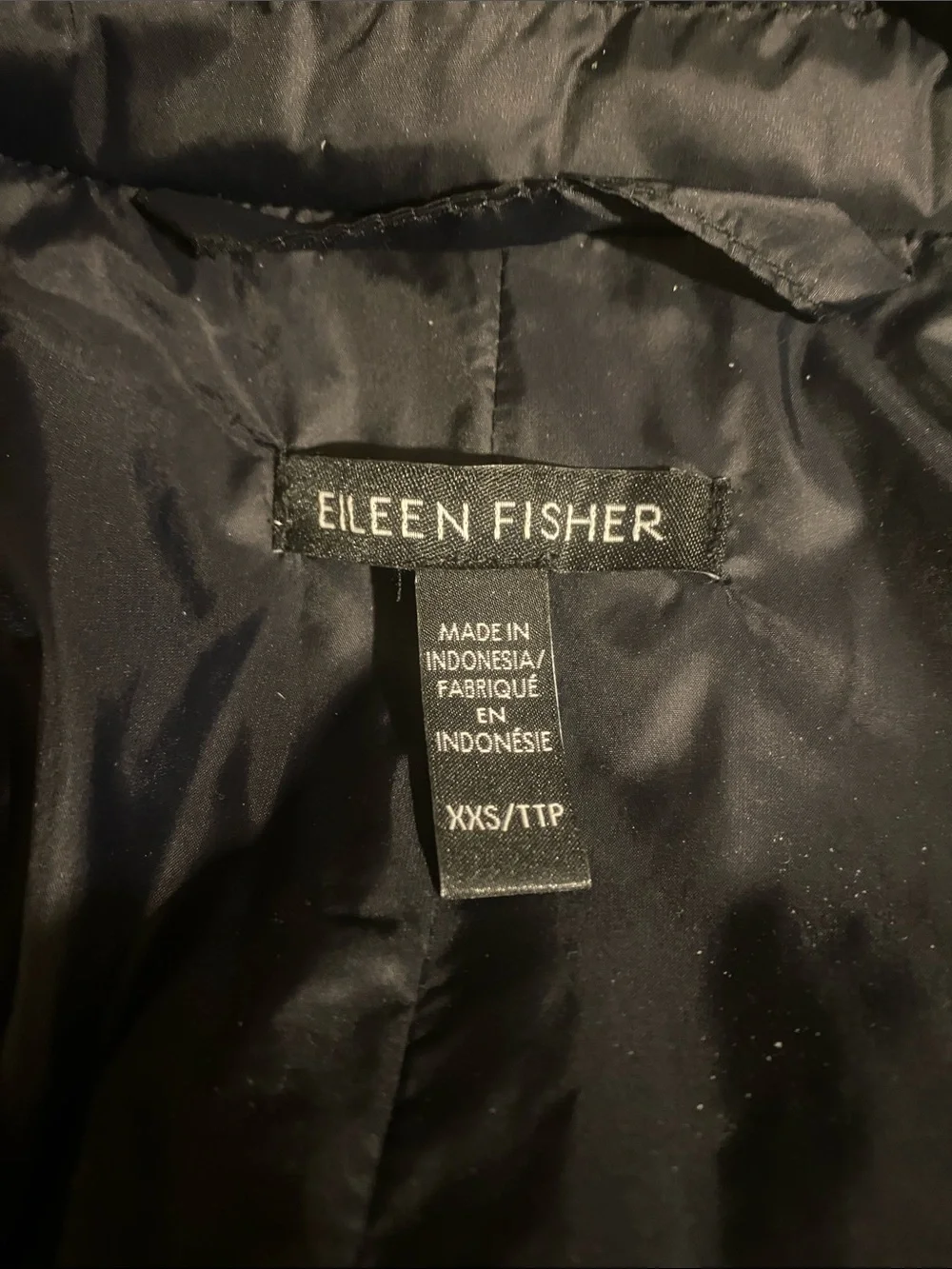 💐Eileen Fisher • Black • Quilted • Knee Length • Puffer Coat • Like New - Picture 3 of 13